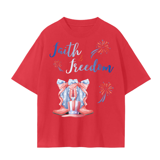 Faith & Freedom T-shirt - Blue Edition Relax Fit