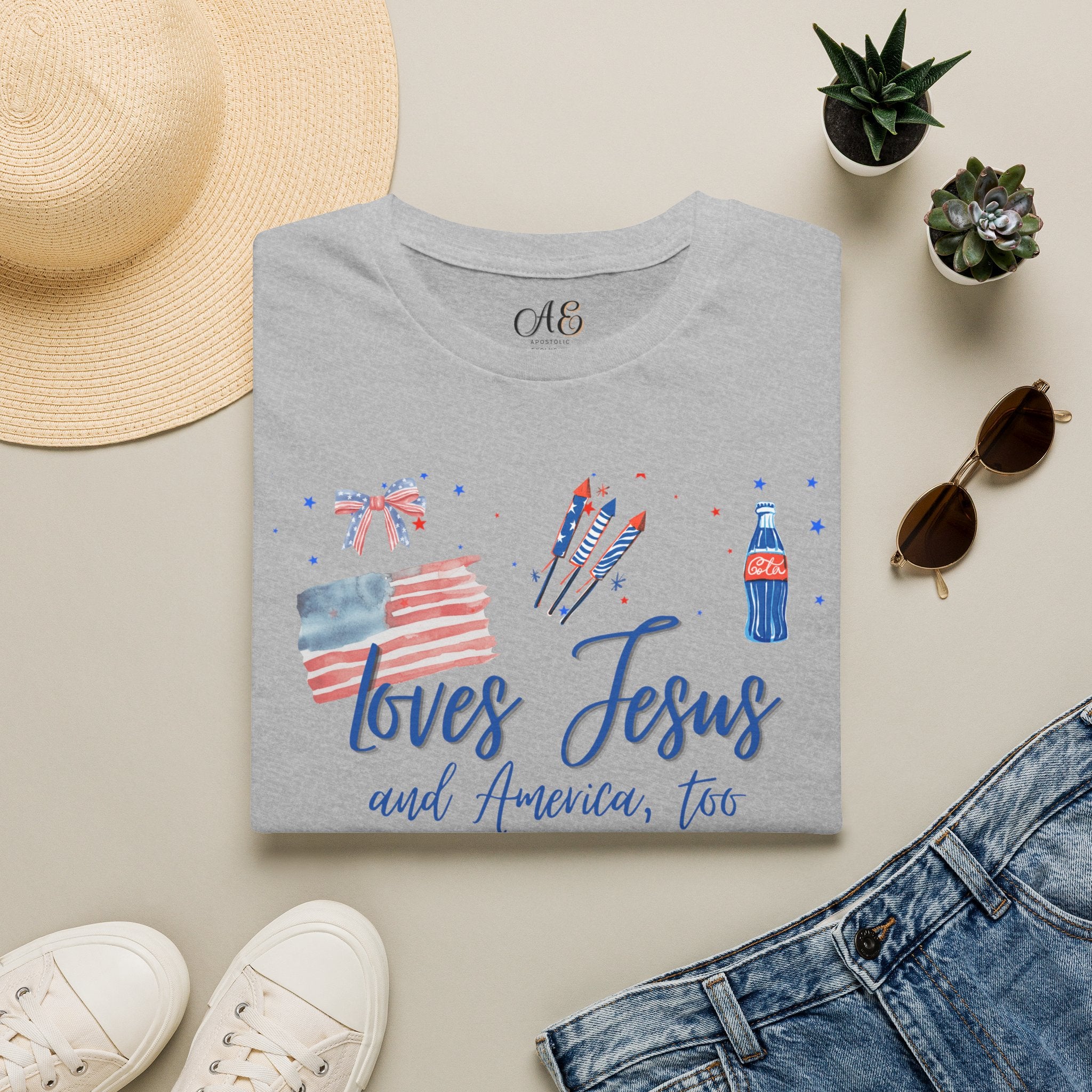 Loves Jesus -Blue Edition Classic fit T-shirt