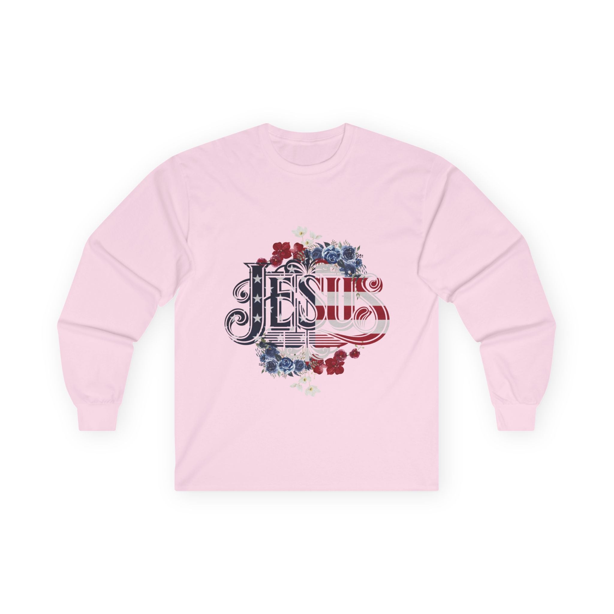 Jesus American Flag Long Sleeve Classic Fit