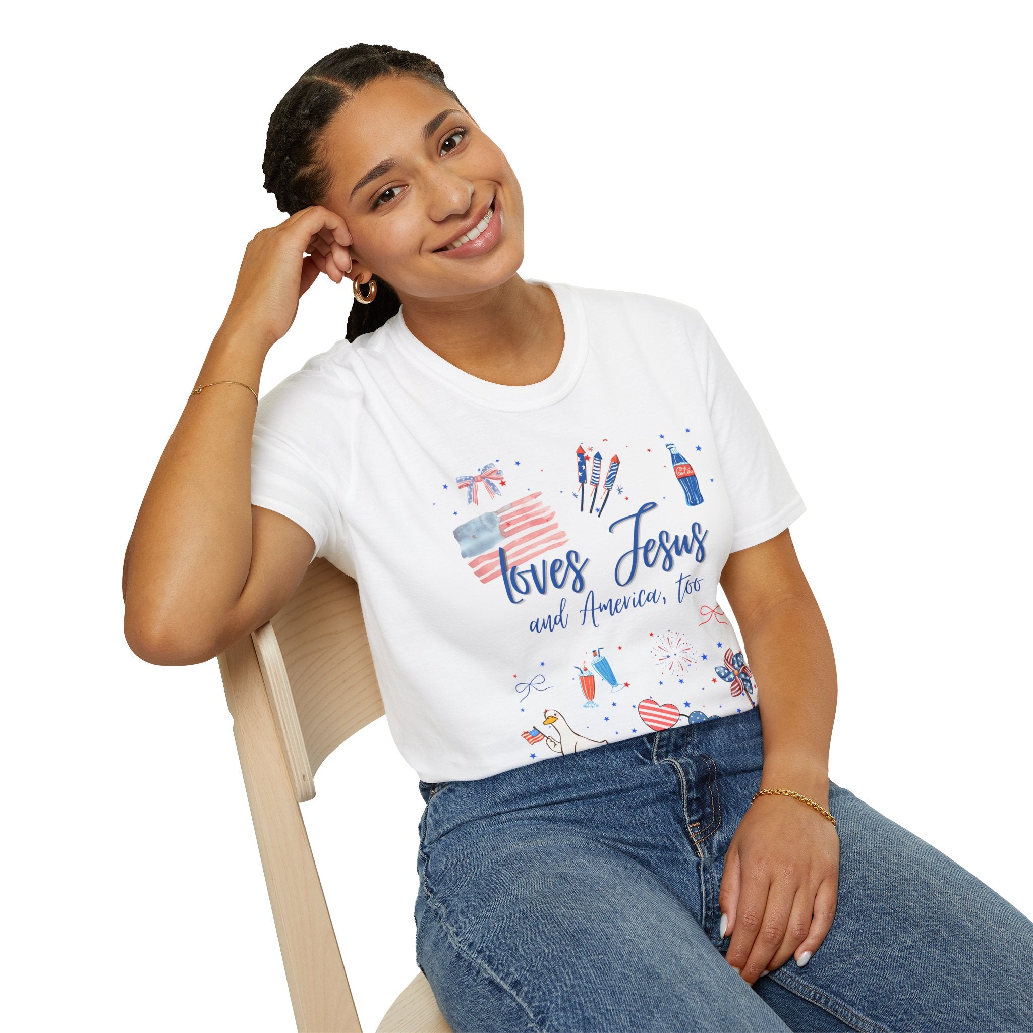 Loves Jesus -Blue Edition Classic fit T-shirt