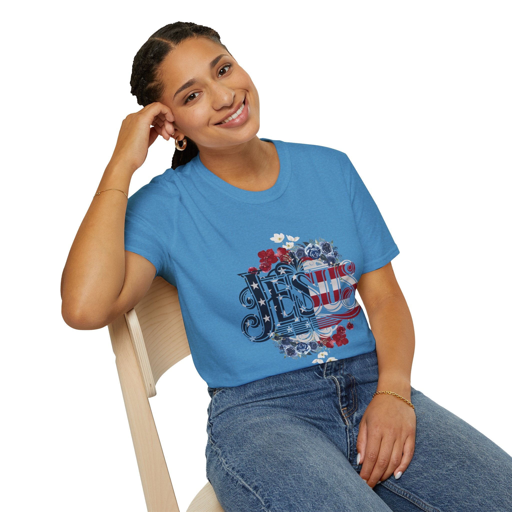 Jesus American Flag Classic Fit T-shirt