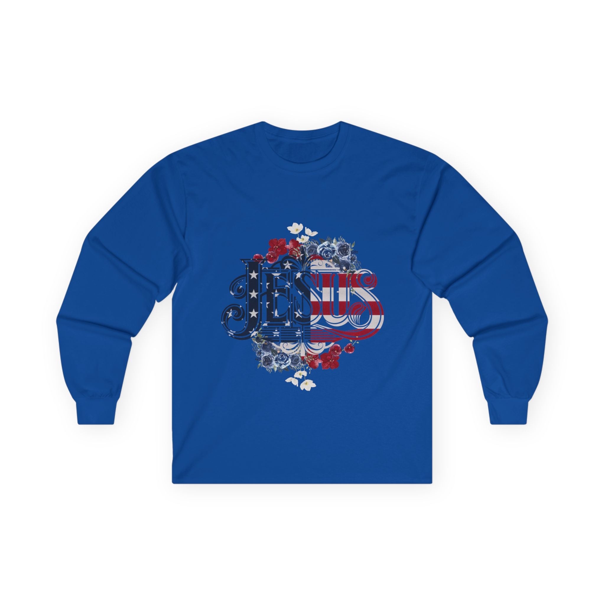Jesus American Flag Long Sleeve Classic Fit