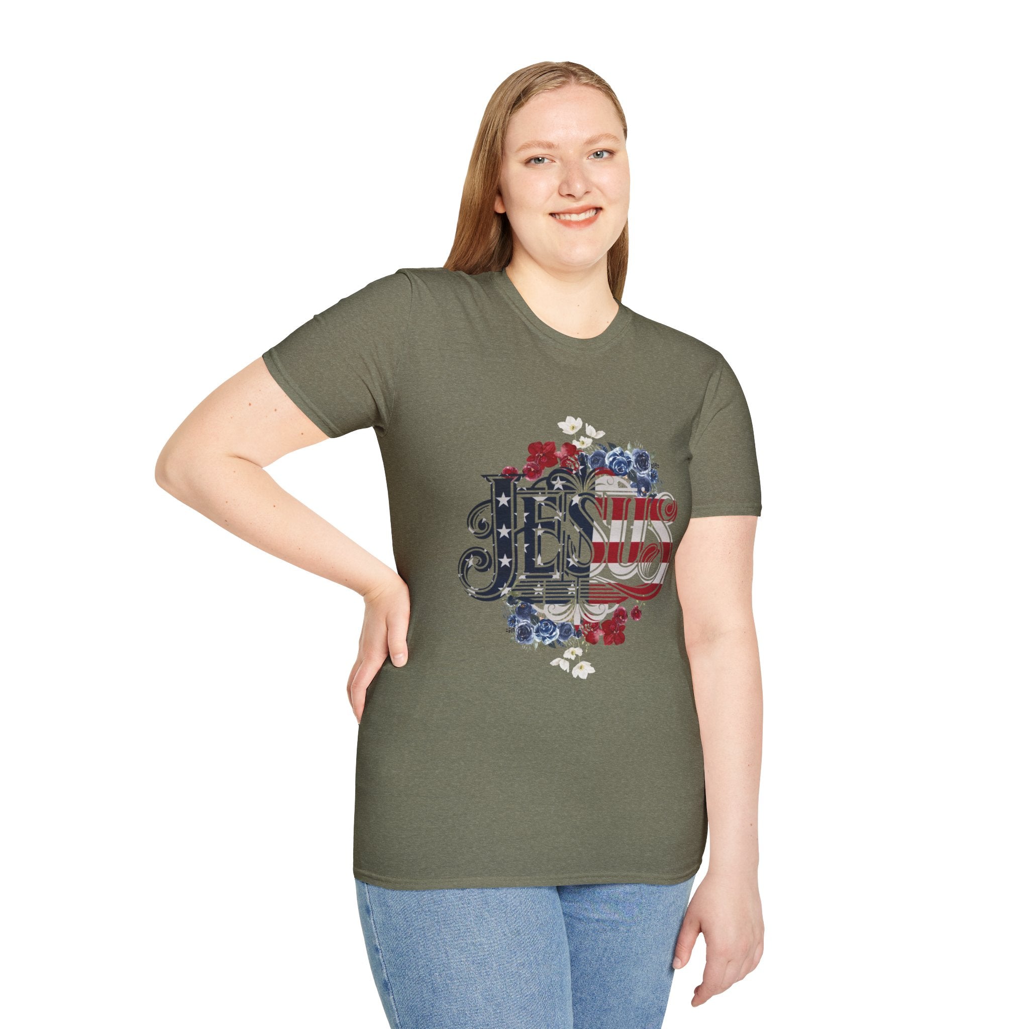 Jesus American Flag Classic Fit T-shirt