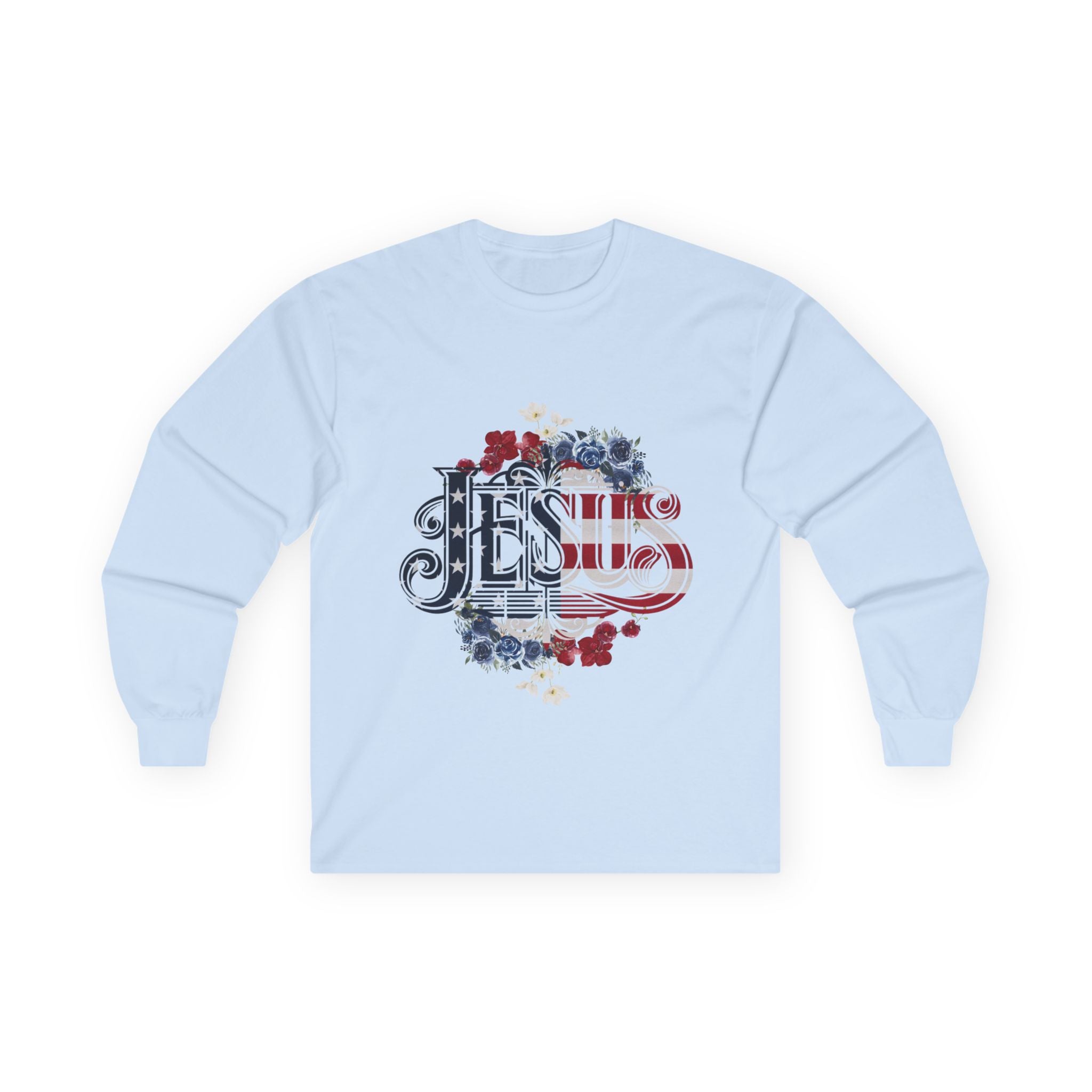 Jesus American Flag Long Sleeve Classic Fit