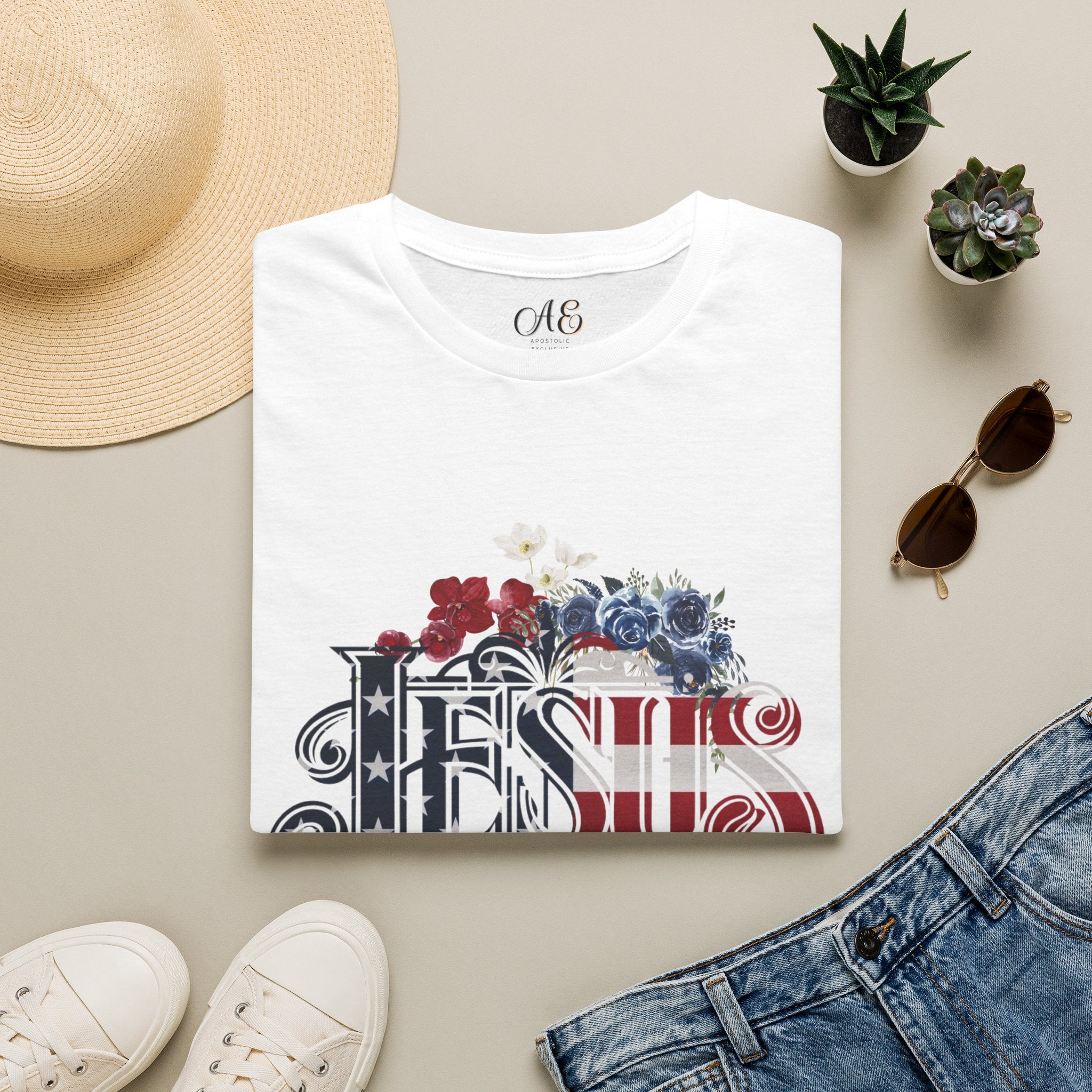 Jesus American Flag Classic Fit T-shirt