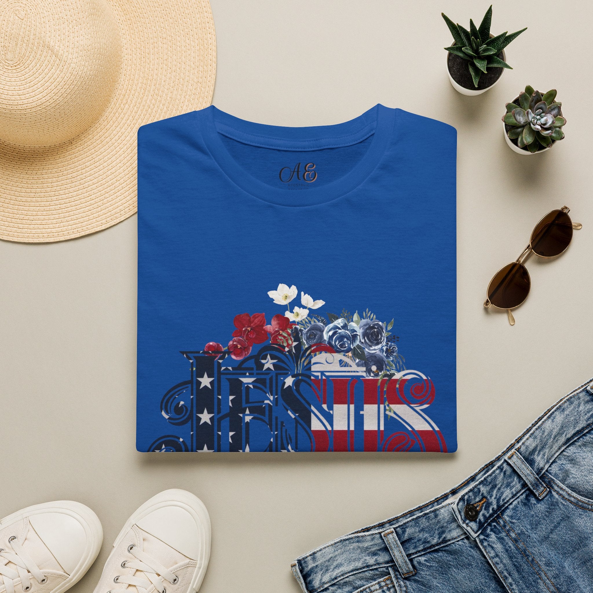 Jesus American Flag Classic Fit T-shirt