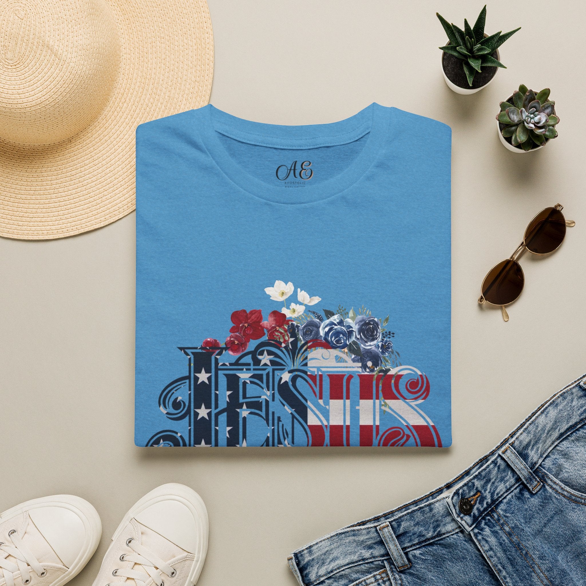 Jesus American Flag Classic Fit T-shirt