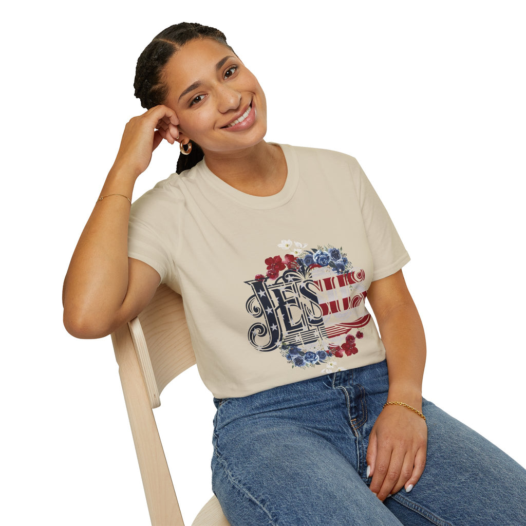 Jesus American Flag Classic Fit T-shirt