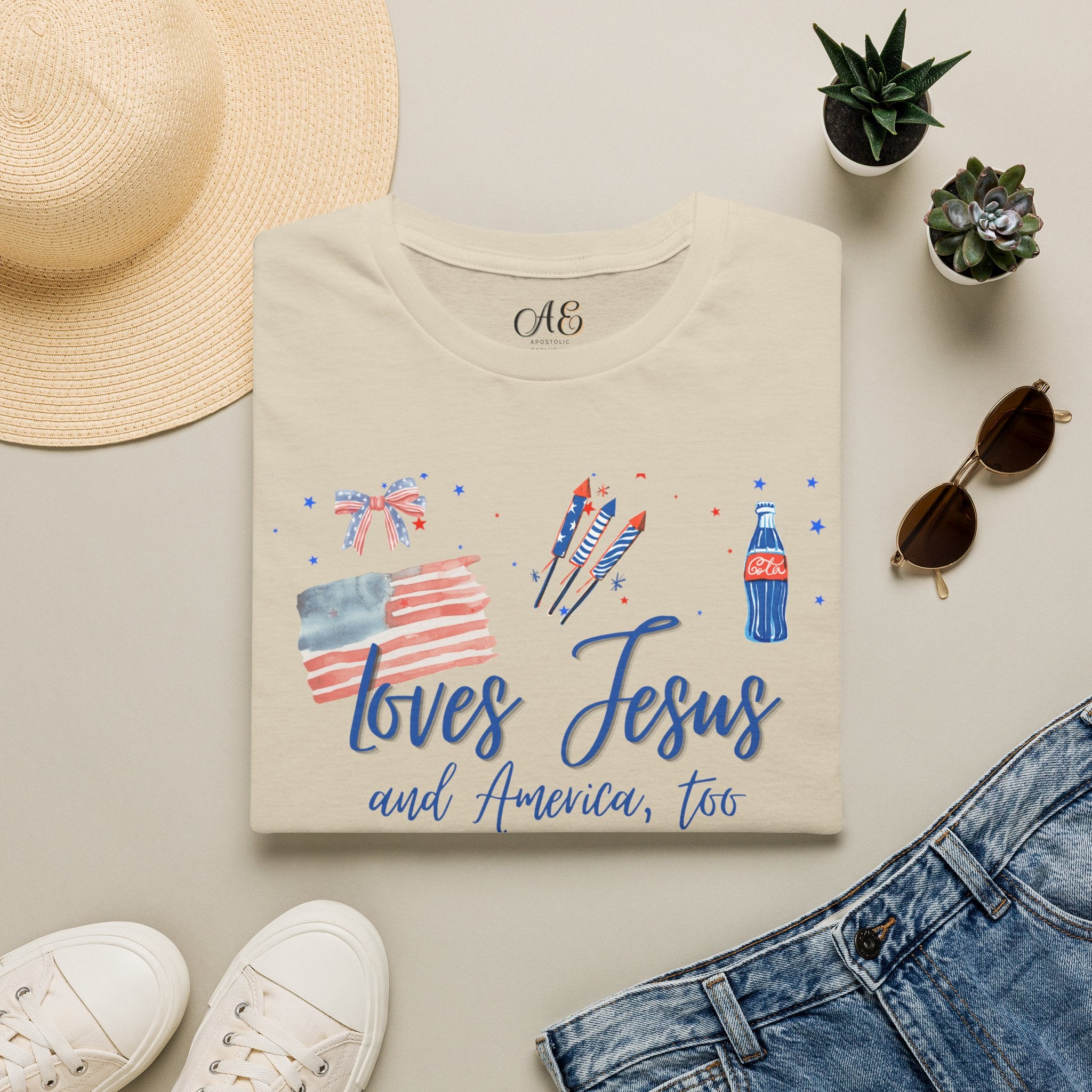 Loves Jesus -Blue Edition Classic fit T-shirt