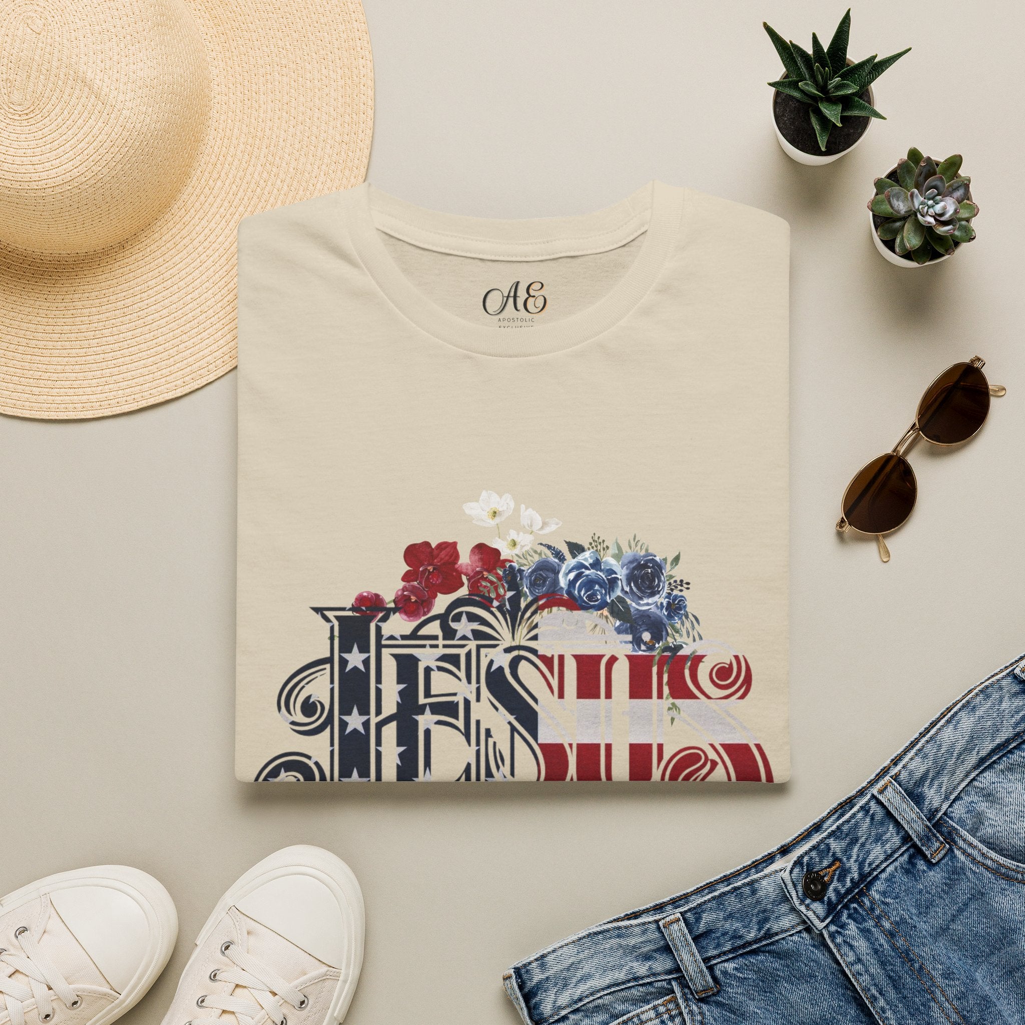 Jesus American Flag Classic Fit T-shirt