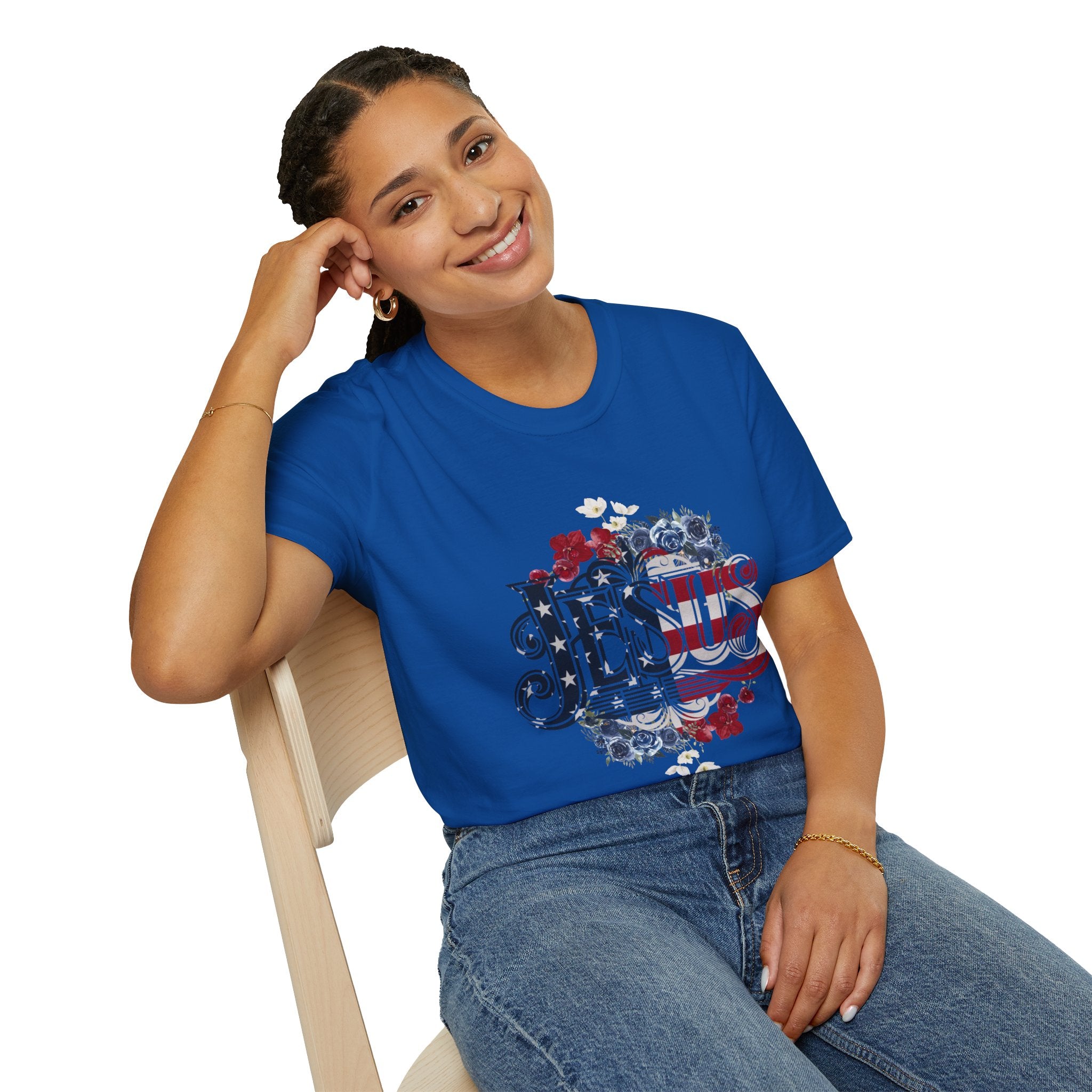 Jesus American Flag Classic Fit T-shirt