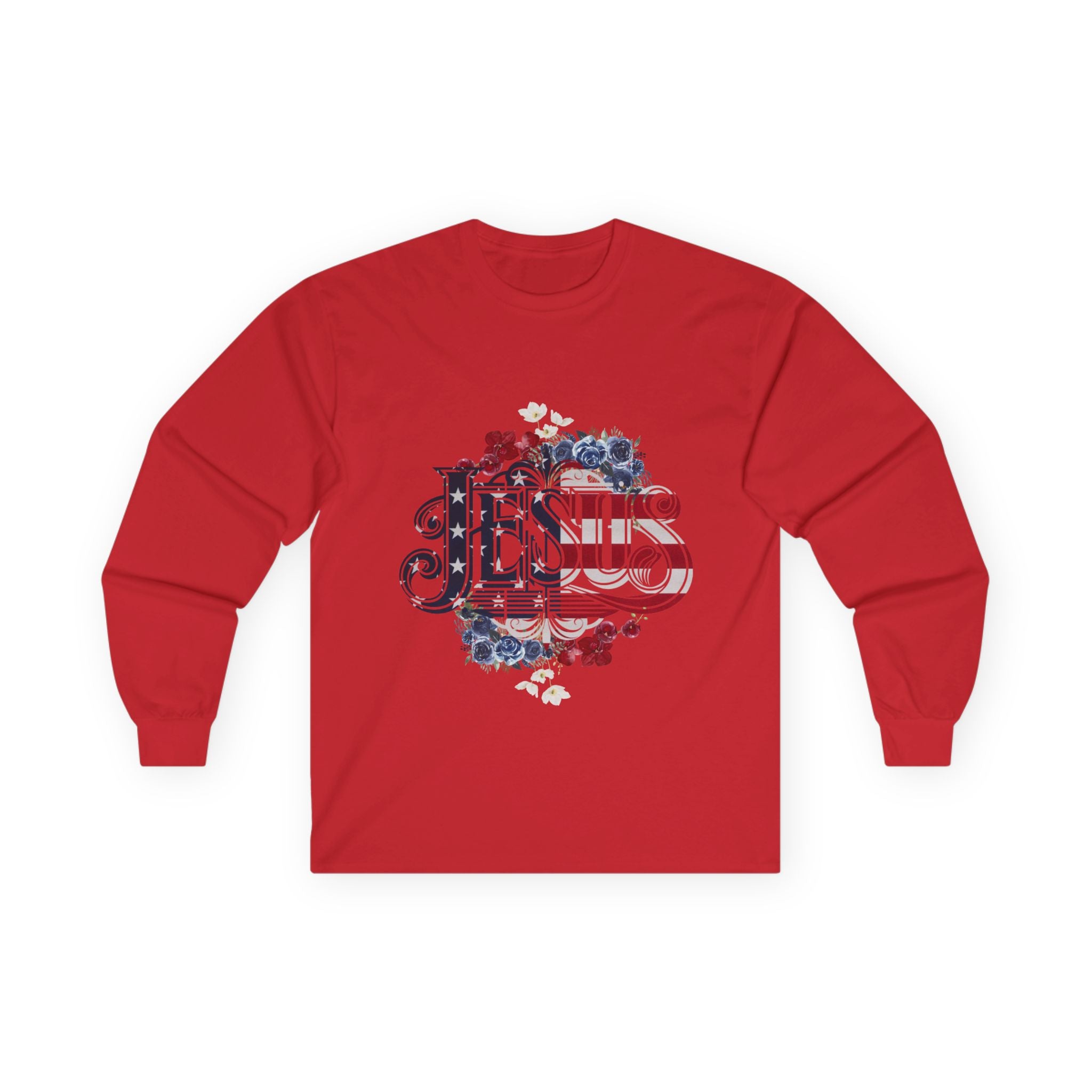 Jesus American Flag Long Sleeve Classic Fit