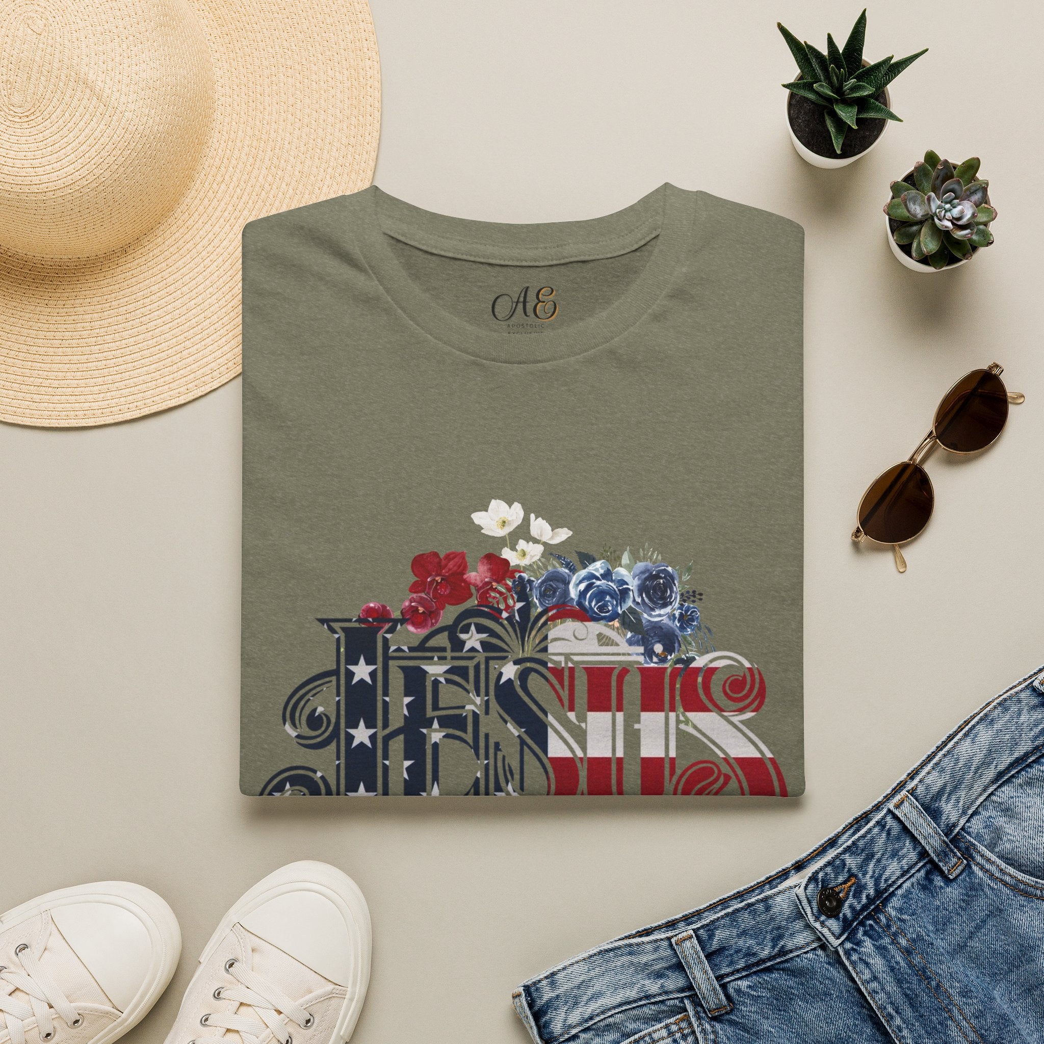 Jesus American Flag Classic Fit T-shirt