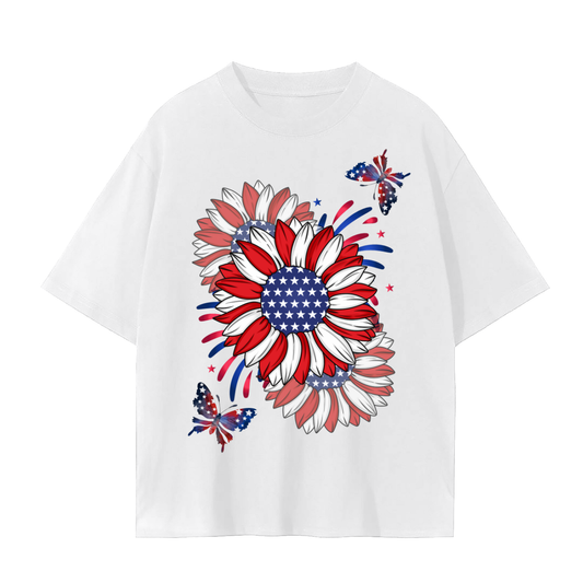 Flowers & Butterflies T-shirt - Red Edition Relax fit