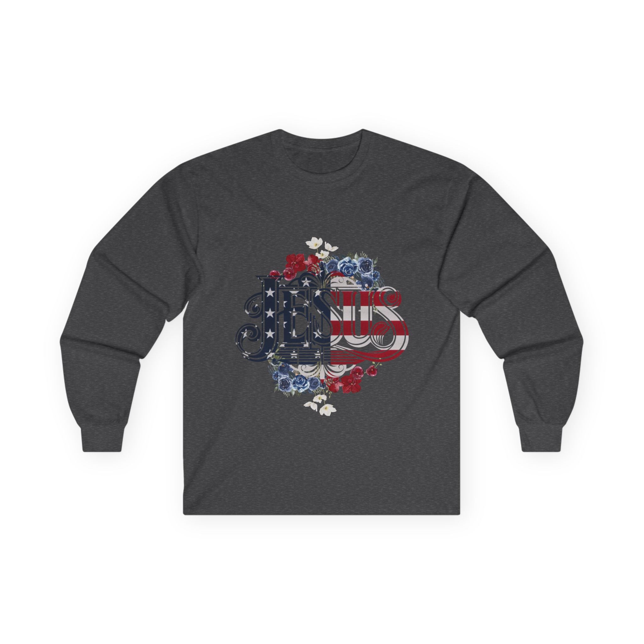 Jesus American Flag Long Sleeve Classic Fit
