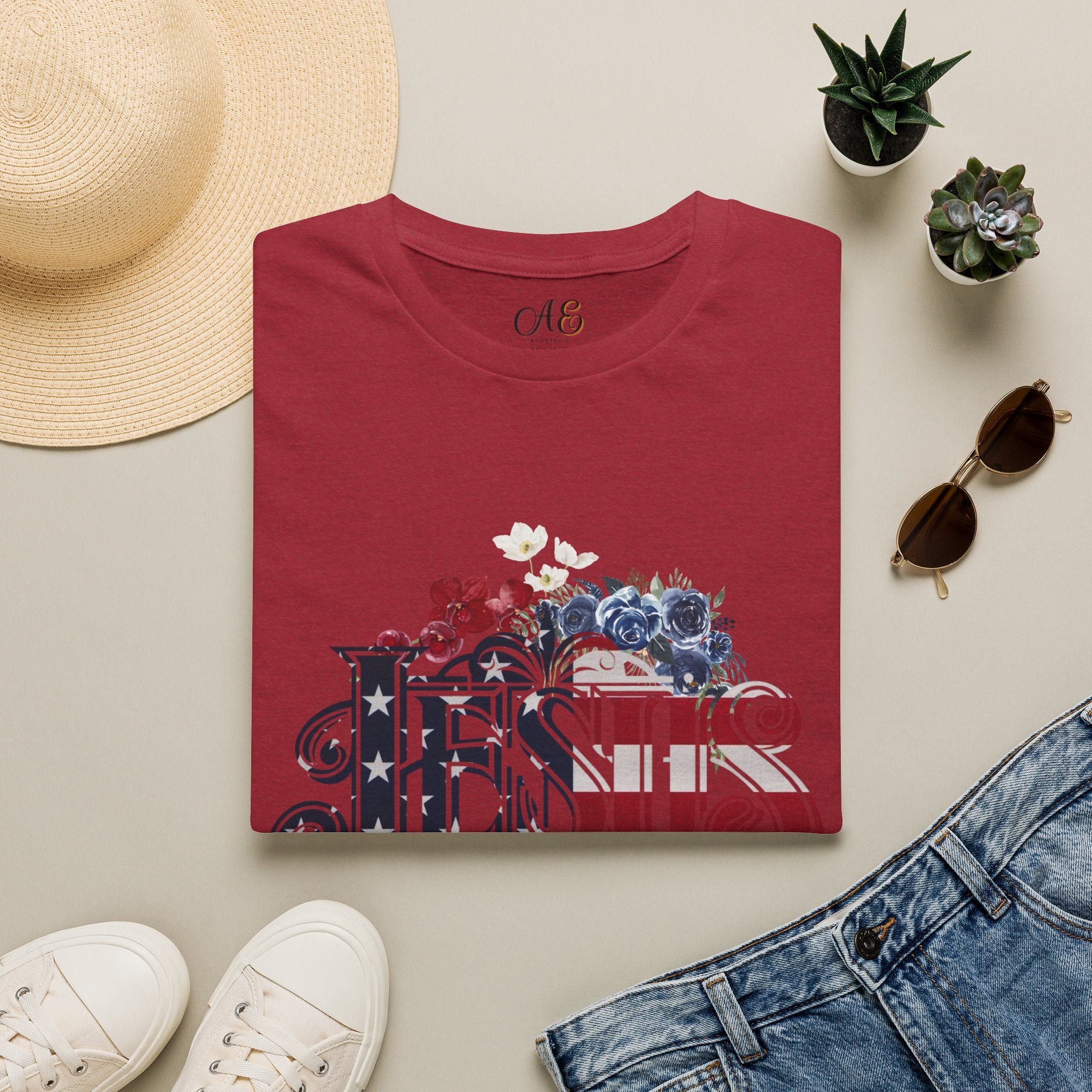 Jesus American Flag Classic Fit T-shirt
