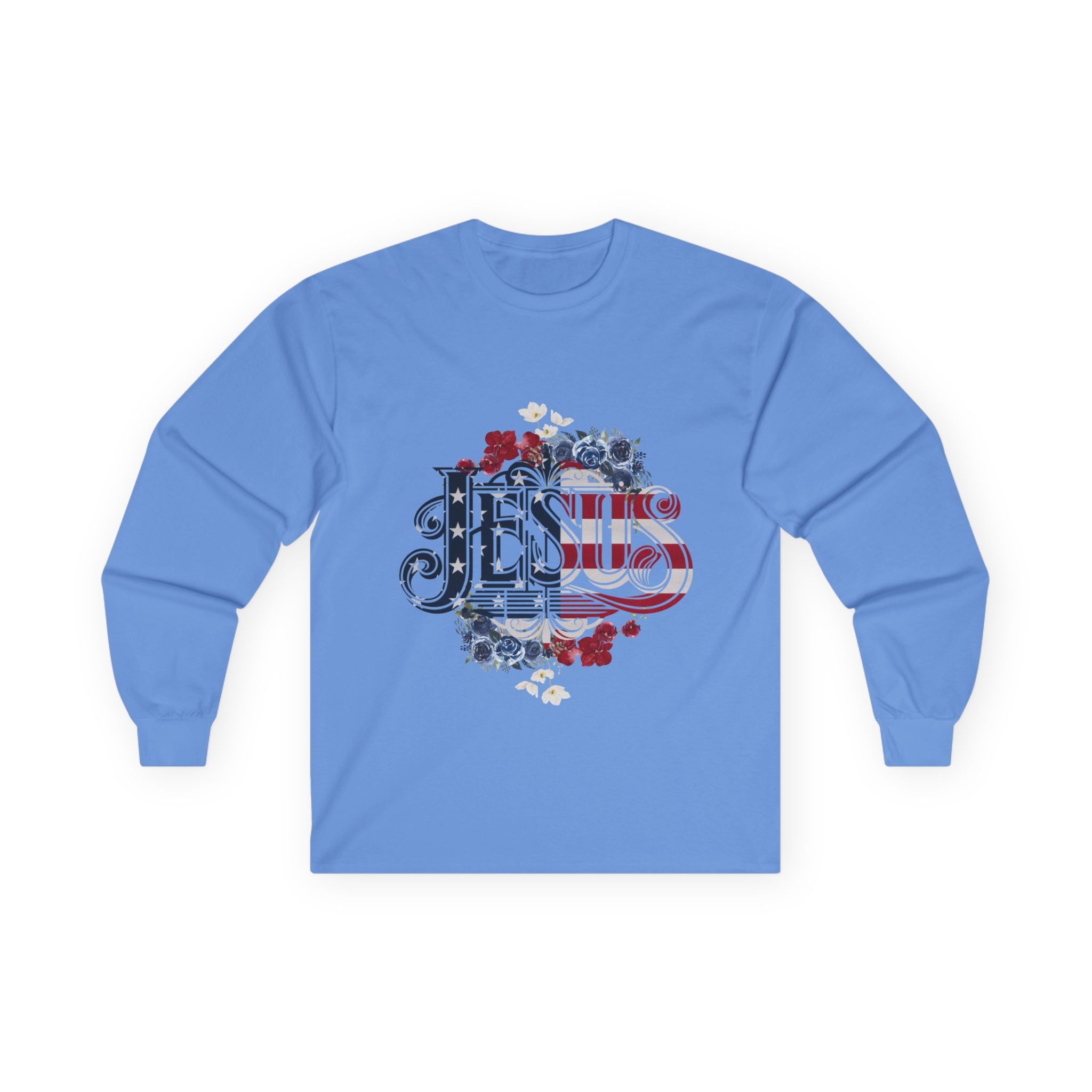 Jesus American Flag Long Sleeve Classic Fit