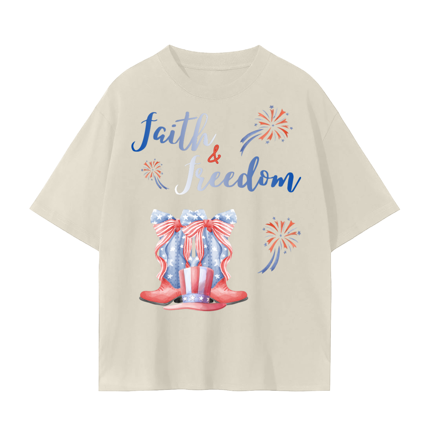 Faith & Freedom T-shirt - Blue Edition Relax Fit