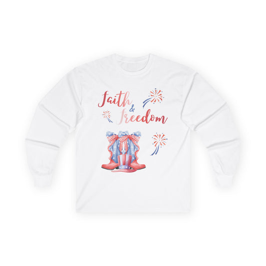 Faith & Freedom - Red Edition Long Sleeve Classic Fit