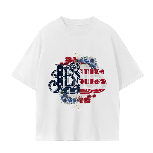 Jesus American Flag T-shirt Relax Fit