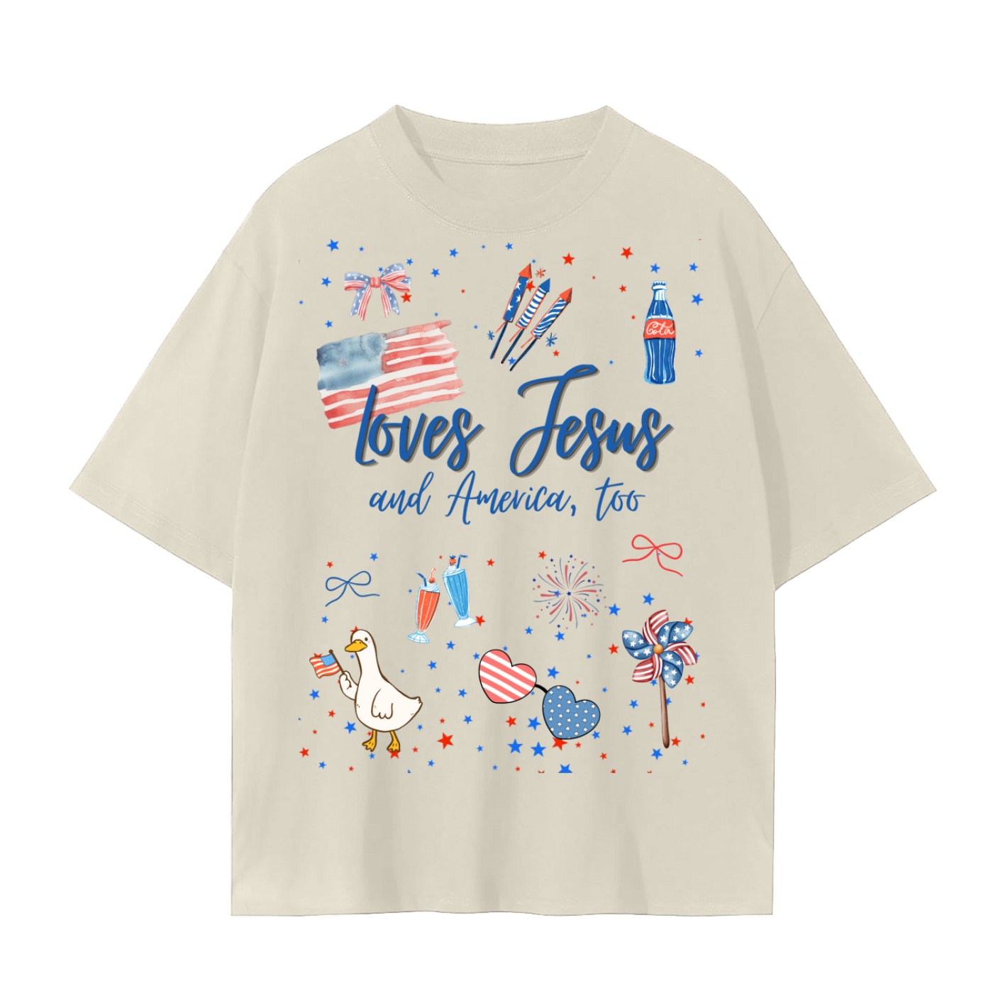 Loves Jesus T-Shirt - Blue Edition Relax Fit