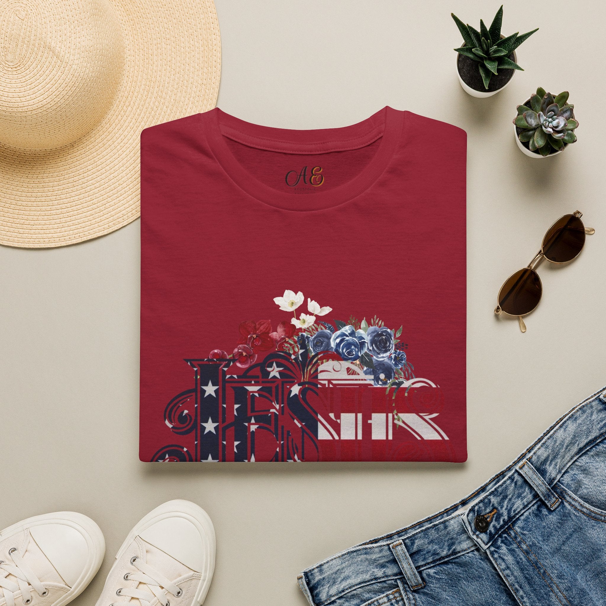 Jesus American Flag Classic Fit T-shirt